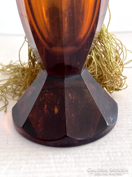 Régi, antik nagyméretű, különleges, metszett parfümös üveg