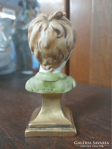 Italian triad capodimonte, luigi giorgio benaccio child porcelain bust, breast sculpture.