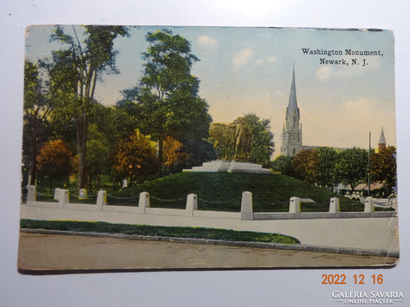 Régi képeslap: Washington Monument,  Newark (USA), 1915