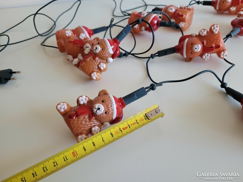 Christmas teddy bear light string, Santa's teddy bear light bulb string