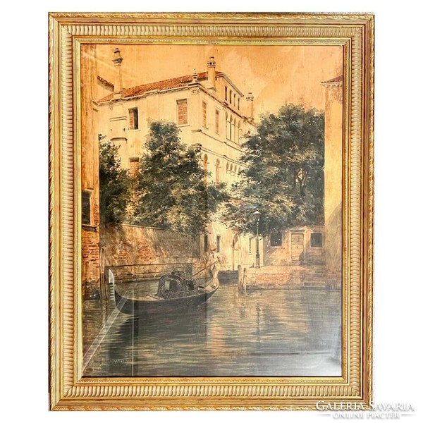 Jenő Koszkol: gondola ride in Venice (huge size!) (F50)