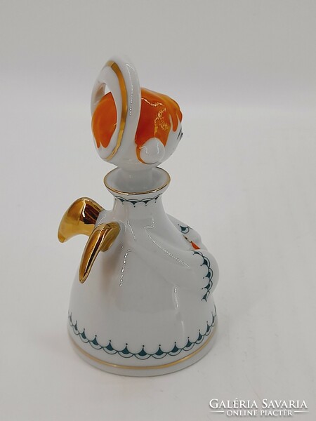 Hollóházi porcelán angyalka, 9 cm