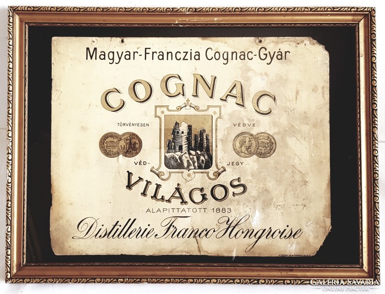 Hungarian-French cognac factory light company sign from the 1800s!