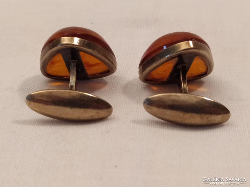 Beautiful 875 silver amber cufflinks