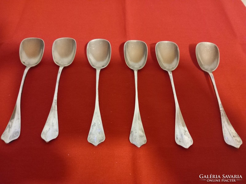 Silver ice cream/parfait spoon set of 6 (Hungarian diana marked)