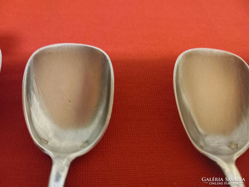 Silver ice cream/parfait spoon set of 6 (Hungarian diana marked)