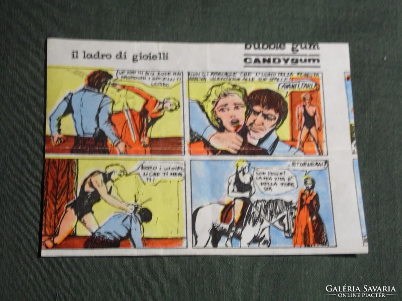 Chewing paper label, candy gum, tarzan bubble gum, milano, 1980-90