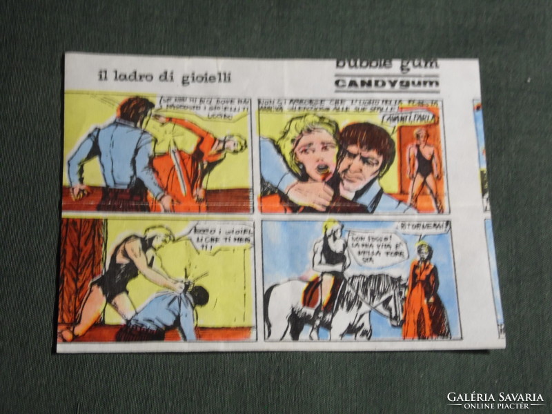 Rágópapír címke,  Candy Gum,  TARZAN Bubble Gum, Milano ,1980-90
