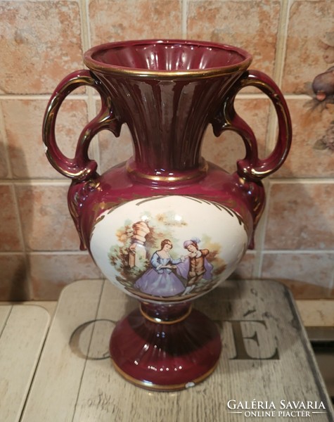 Limoges style porcelain vase
