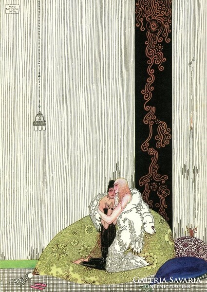 Northern folktale art nouveau illustration reprint print 1914 kay nielsen the prince in the white bear's skin