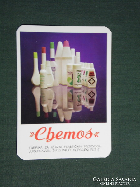 Card calendar, Yugoslavia, Serbia, Chemos plastic products factory, stick, 1980, (4)