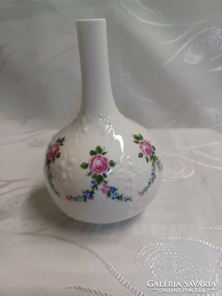 Wallendorf rózsás porcelán váza