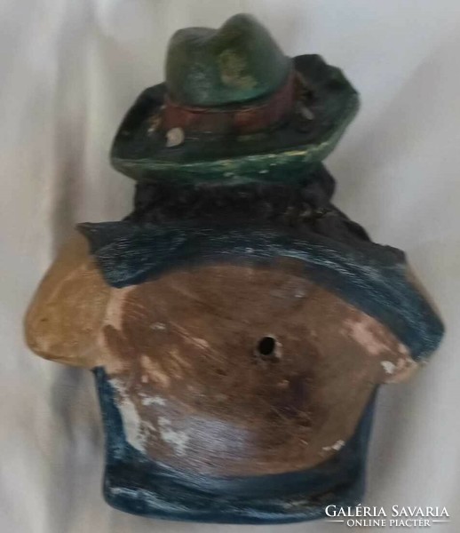 Antique wall ceramics - wall bust - bandit