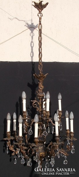 Antique bronze chandelier with 15 bulbs