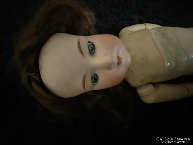 Nagy méretű 65 cm, gyönyörű arcú antik baba porcelánfejű Armand Marseille