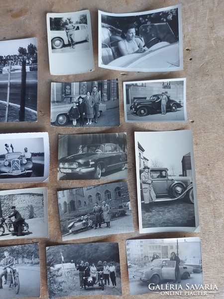 Old photos from about 1920, photos with a car-motorcycle theme. 26 pieces in one! - 558