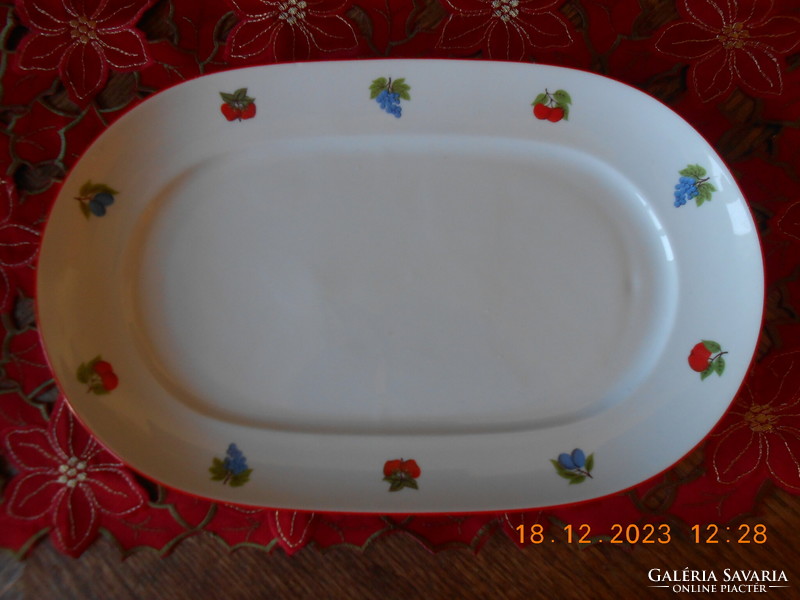Oval serving bowl with lowland fruit pattern