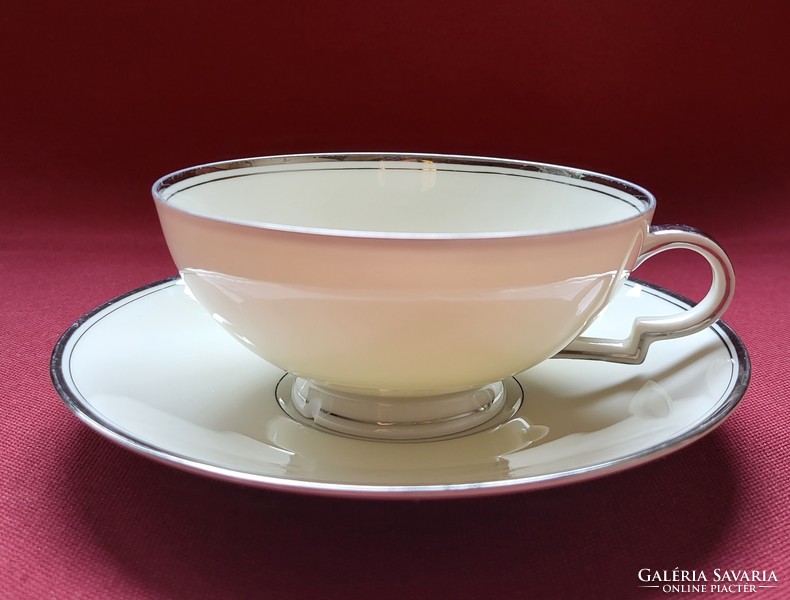 Art deco hc chodau Czechoslovak sudetendeutsches German porcelain coffee tea set cup saucer