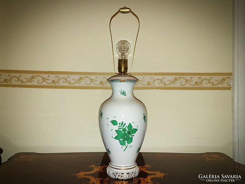 Hatalmas Herendi Apponyi zöld lámpa 70cm