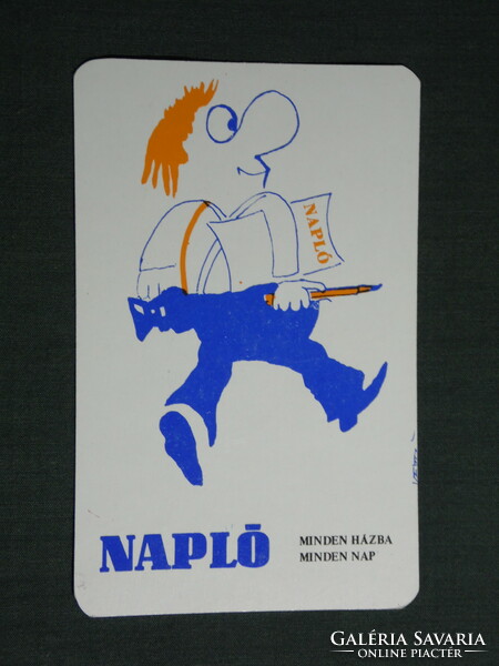Kártyanaptár, Napló napilap,újság, magazin,grafikai rajzos, reklám figura, 1980,   (4)