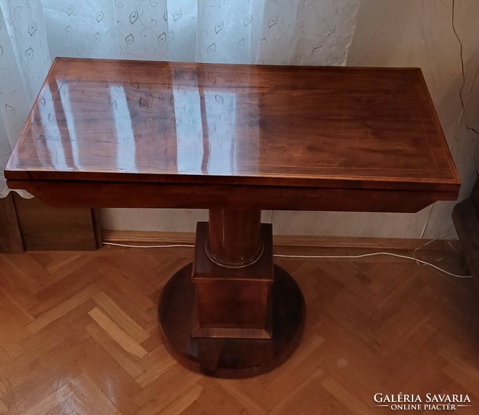 Antik Biedermeier sakk asztal jàtèk asztal konzol csodàlatos forma kinyithatós. Videó is !.
