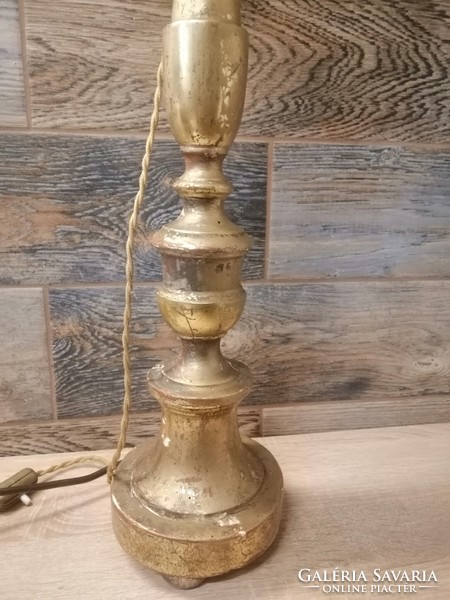 Baroque-style, gilded wooden table lamp 86 cm.