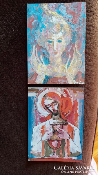 Prokop Péter(1919-2003) festmény fotó képeslapok vallási postatiszta