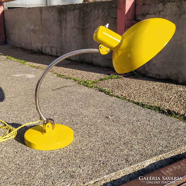 Bauhaus table lamp refurbished - christian dell - koranda /yellow - nickel/