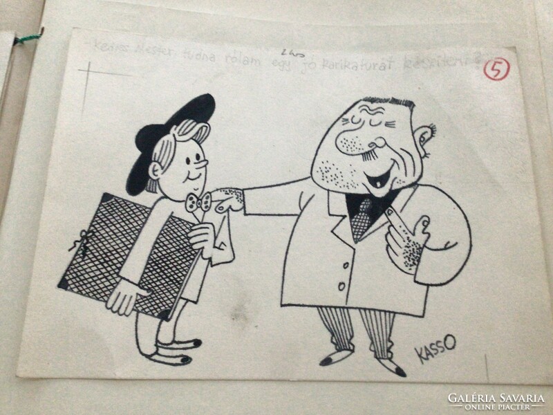 Kasso's original caricature drawing of the free mouth. For sheet 16 x 21 cm