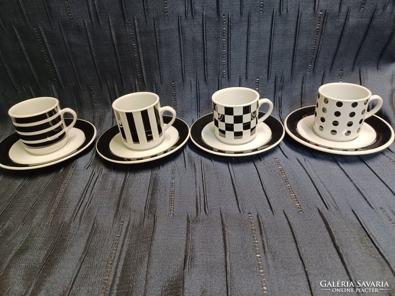 Eduscho black and white coffee set for 4 people
