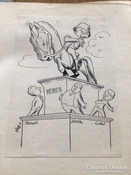 Vasi Kálmán eredeti karikatúra rajza a Szabad Száj c. lapnak    21 x 15 cm