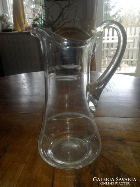 Art Nouveau blown glass water jug - art&decoration