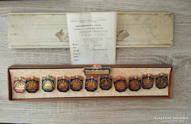 Russian badges in gift box