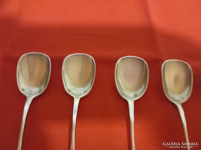 Silver ice cream/parfait spoon set of 6 (Hungarian diana marked)