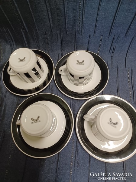 Eduscho black and white coffee set for 4 people