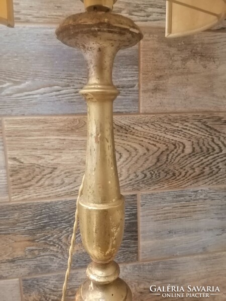 Baroque-style, gilded wooden table lamp 86 cm.