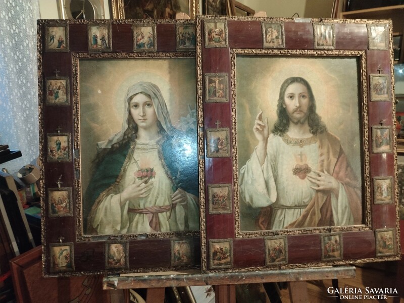 The price of a pair of holy pictures applies to the two pictures, a real rarity.