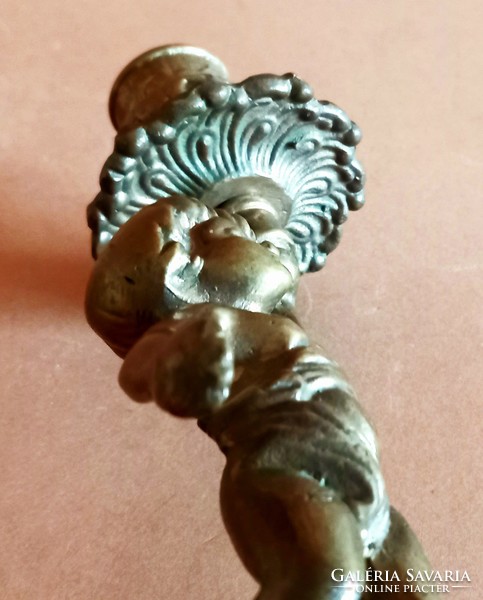 Angelic copper putto candle holder, negotiable in pairs, art nouveau