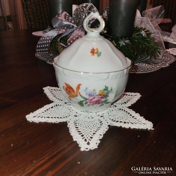 Mitterteich Bavarian porcelain, sugar bowl with floral lid