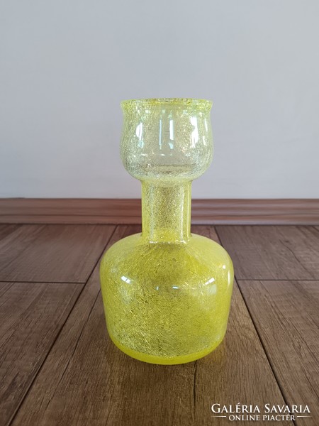 Old frame stained glass vase