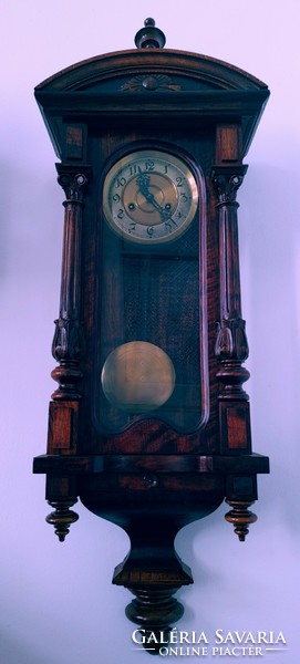 Pewter Gustav Becker wall clock restored