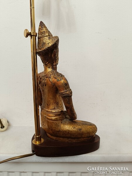 Antique Buddha Buddhist Burmese statue table lamp with shade 453 8236