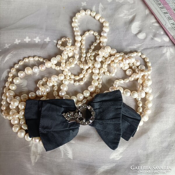 160 + 120 Cm long real pearls, chanel style