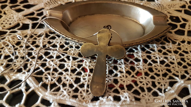 Religious pendant micromosaics in old, beautiful condition, bronze v. With copper backing