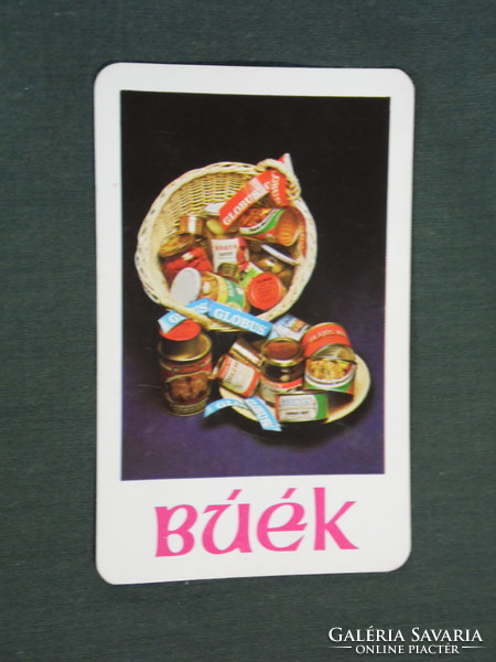 Card calendar, Győr vas county food and chemical goods company, globus canned, 1981, (4)