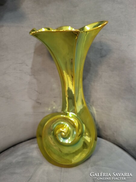 A rare large-scale eozin vase by Zsolnay