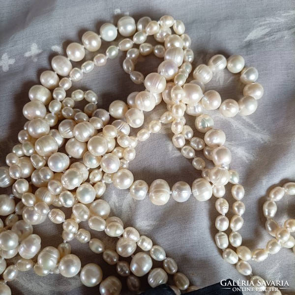 160 + 120 Cm long real pearls, chanel style