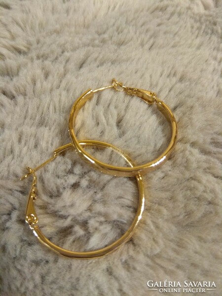 Silver, gold-plated hoop earrings