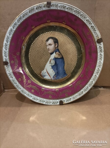 Antique Napoleon porcelain plate, wall decoration, 22 cm hand painted. Royal Vienna