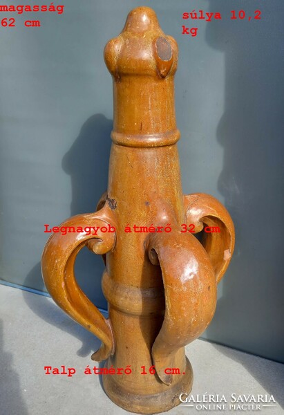 Antique Zsolnay chimney, roof decoration